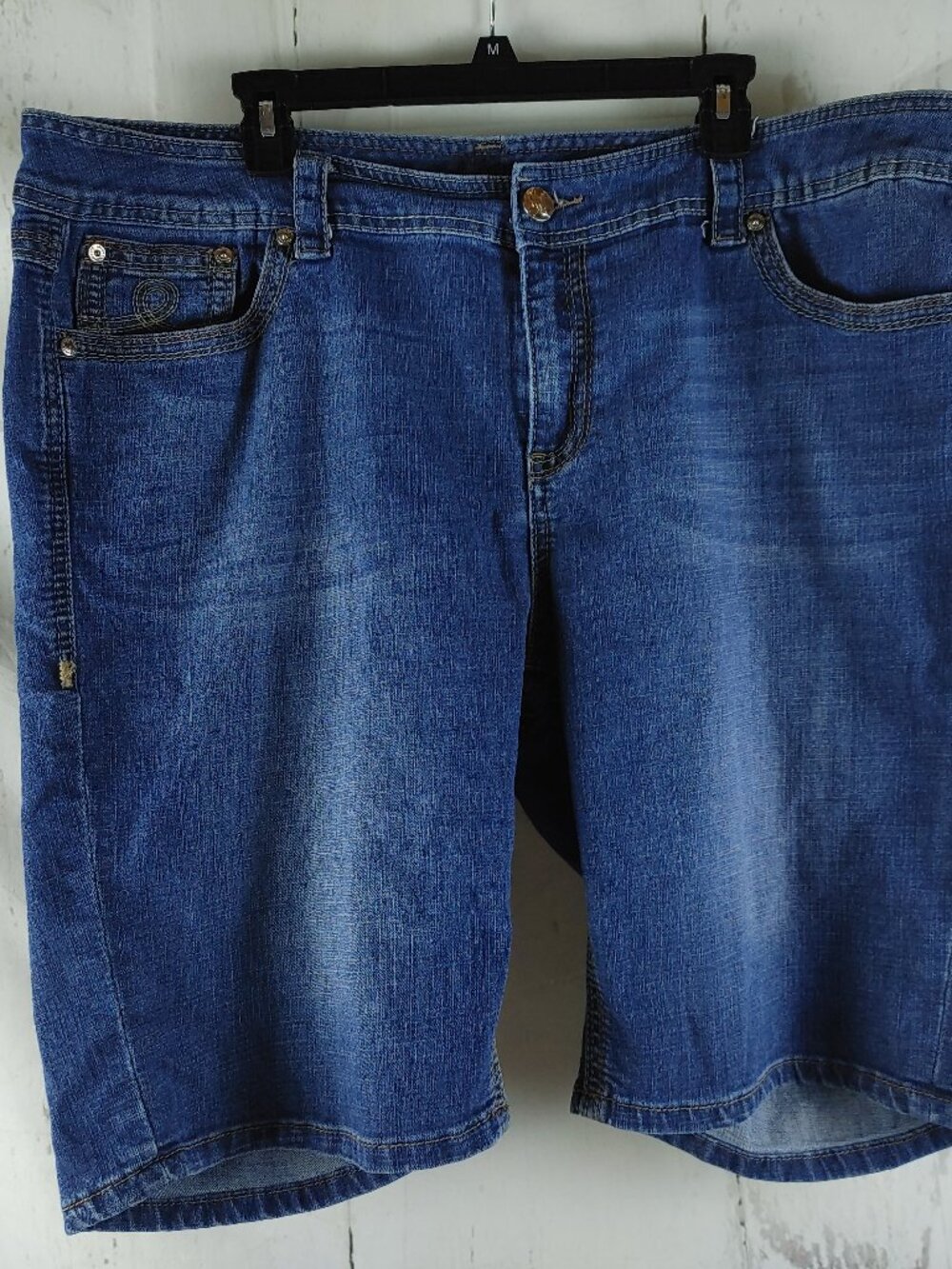 Melissa McCarthy Seven7 Denim Blue Shorts Jeans Women Plus Size 22W(42x10.5)